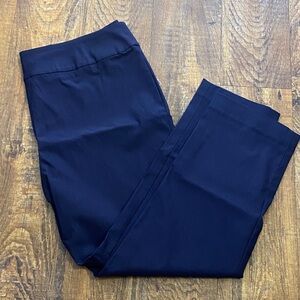 NWOT‎ NIC+ZOE Size 16 petite dark navy pull on stretch Pants wide waist band